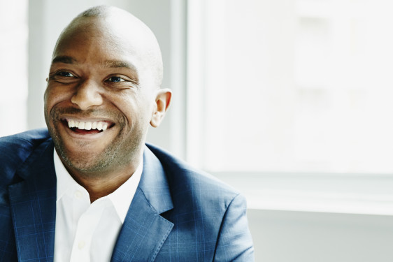 Smiling executive